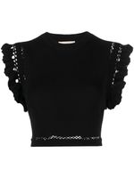 Ulla Johnson haut crop Shila en maille - Noir - thumbnail