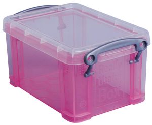 Really Useful Box 0,7 liter, transparant roze