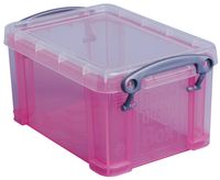 Really Useful Box 0,7 liter, transparant roze - thumbnail