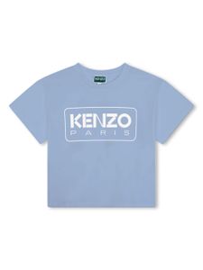 Kenzo Kids t-shirt en coton biologique à logo imprimé - Bleu