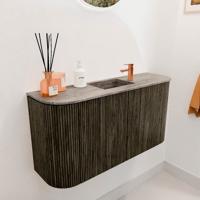 Toiletmeubel Mondiaz Joya Dlux | 83.2 cm | Meubelkleur Shadow | Faye wastafel Oza Wasbak Midden | 1 kraangat