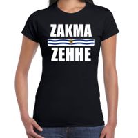 Zakma zehhe met vlag Zeeland t-shirts Zeeuws dialect zwart voor dames
