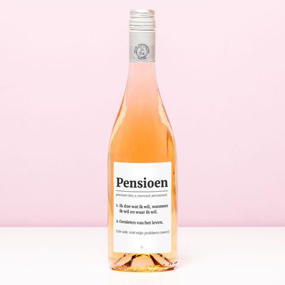 Wijnfles Pensioen Woordenboek - Rosé (Blush Rosé)