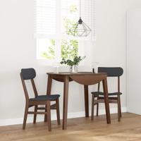 Eetkamerstoelen met kussens 2 st massief hout rubber bruin - thumbnail