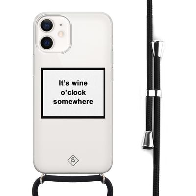 iPhone 12 mini hoesje met koord - Wine o'clock