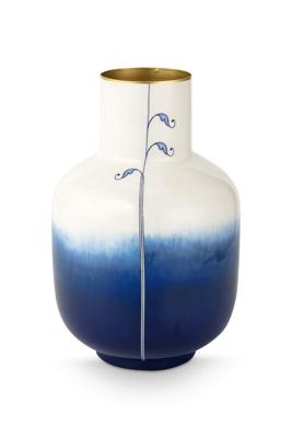 Pip Studio Vaas Metaal Pip & The Blue Bird Dip Dye Blauw 30cm