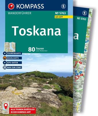 Wandelgids 5763 Kompass Wanderführer Toskana, 80 Touren mit Extra-Tourenkarte | Kompass