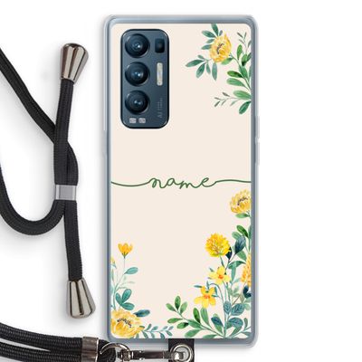 Gele bloemen: Oppo Find X3 Neo Transparant Hoesje met koord