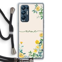 Gele bloemen: Oppo Find X3 Neo Transparant Hoesje met koord