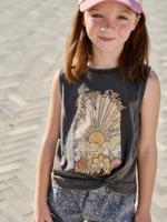 T-shirt voor meisjes met print antraciet