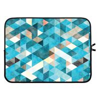 Gekleurde driehoekjes blauw: Laptop sleeve 15 inch