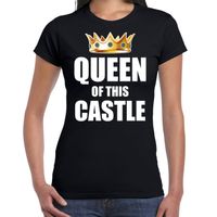 Koningsdag t-shirt Queen of this castle zwart voor dames - thumbnail