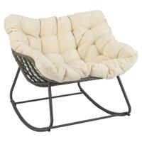 Schommelstoel met Dikke & Afneembare Kussen Overgrote Schommelstoel Relaxstoel Beige