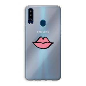 Kusje: Samsung Galaxy A20s Transparant Hoesje