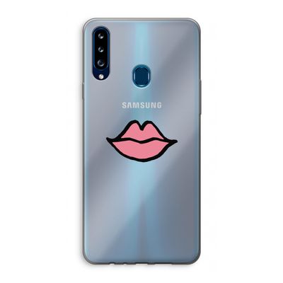 Kusje: Samsung Galaxy A20s Transparant Hoesje
