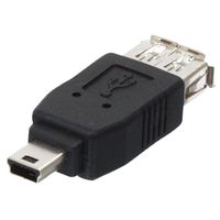 Valueline CMP-USBADAP9 kabeladapter/verloopstukje USB A (F) USB 5-pin mini (M) Zwart - thumbnail