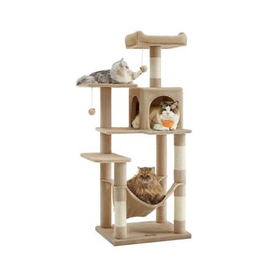 Krabpaal van 143 cm met hangmat, kameel bruin