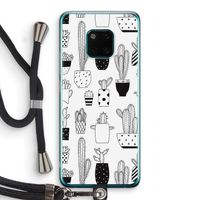 Cactusmotief: Huawei Mate 20 Pro Transparant Hoesje met koord