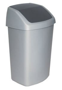 Curver swing bin 50 liter zilver/antraciet