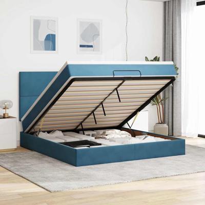 Ottoman bed met matrassen en LED's 160x200cm fluweel