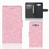 Samsung Galaxy J7 2016 Hoesje White Flowers