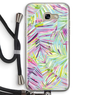 Tropical Palms Blue: Samsung Galaxy A5 (2017) Transparant Hoesje met koord
