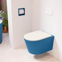 Wandcloset Mondiaz Lavie | Zonder spoelrand | Incl.Toiletzitting-Linen | Keramiek | Jeans (blauw)