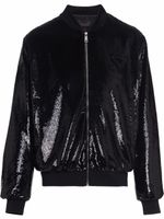 Prada veste bomber à sequins - Noir