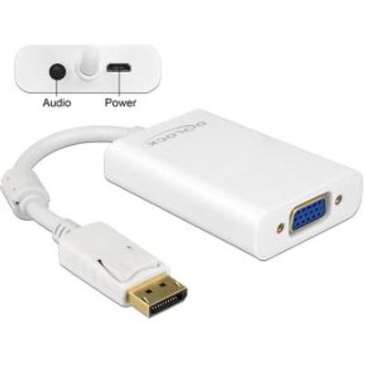 DeLOCK 65592 video kabel adapter 0,08 m VGA (D-Sub) DisplayPort Wit