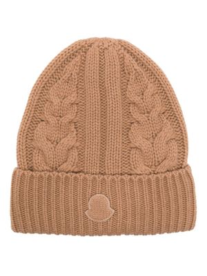 Moncler bonnet en cachemire torsadé - Marron