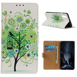 Glam Series Sony Xperia 5 II Portemonnee Hoesje - Bloeiende Boom / Groen