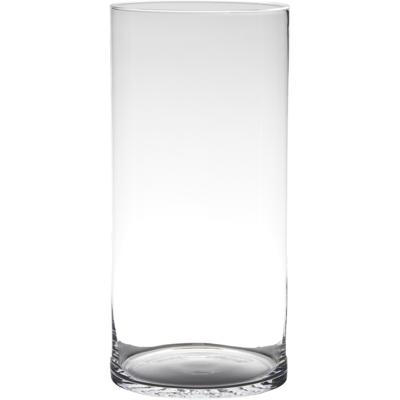 Hakbijl Glass Bloemenvaas - cilinder - glas - helder transparant - D19 x H40 cm