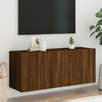 Tv-meubel wandgemonteerd 100x30x41 cm bruineikenkleurig - thumbnail