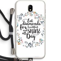 Diamonds: Samsung Galaxy J7 (2017) Transparant Hoesje met koord
