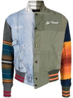 Greg Lauren veste bomber à design patchwork - Bleu