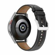 Luxe leren bandje - Zwart - Huawei Watch GT 5 (Pro) / GT 4 / GT 3 / GT 2 - 46mm