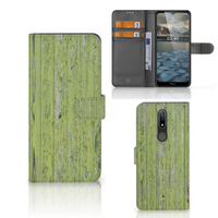 Nokia 2.4 Book Style Case Green Wood - thumbnail