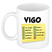 Naam mok Vigo - wit - top gozer - keramiek - 300 ml - cadeau collega beker Naam mok Vigo - wit - top gozer - keramiek - 300 ml - cadeau collega beker