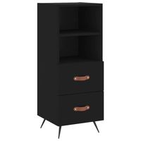 The Living Store Dressoir Modern Zwart - 34.5 x 34 x 90 cm - Metalen Poten - thumbnail