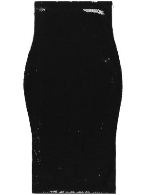 Alexandre Vauthier jupe mi-longue à sequins - Noir