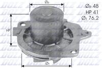 Waterpomp DOLZ, u.a. für Lancia, Fiat, Alfa Romeo, Opel, Vauxhall, Saab, Suzuki