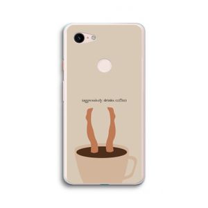 Aggressively drinks coffee: Google Pixel 3 XL Transparant Hoesje
