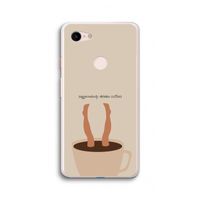 Aggressively drinks coffee: Google Pixel 3 XL Transparant Hoesje