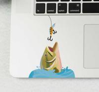 Zelfklevende laptopsticker met vis