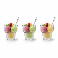Alessandro ijscoupe Sicilie - 3x stuks - glas - 230 ml - 9 x 9 cm - ijs glazen