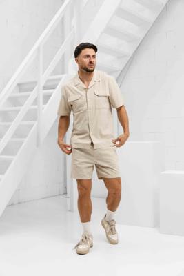 Pure Path Seersucker Zomerset Heren Beige - Maat M - Kleur: Beige | Soccerfanshop