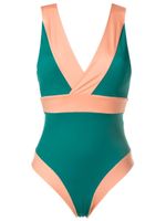 Brigitte maillot de bain à design bicolore - Vert - thumbnail