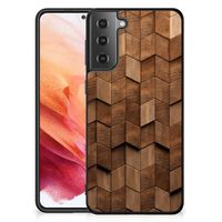 Houten Print Telefoonhoesje voor Samsung Galaxy S21 Wooden Cubes