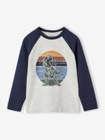 Oeko-Tex® grafisch jongens-T-shirt met raglanmouwen gemêleerd wit