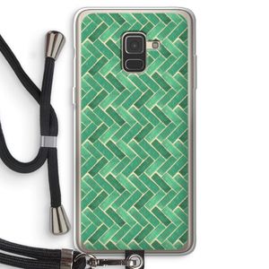 Moroccan tiles 2: Samsung Galaxy A8 (2018) Transparant Hoesje met koord